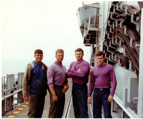 Dr. Jason Forward, far right, aboard the USS Tarawa, United States Navy
